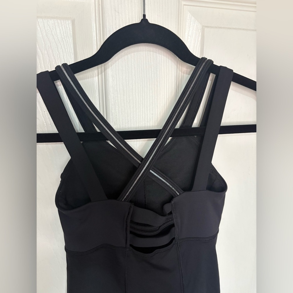 Lululemon Ace Tank in Black with Strappy Cross Back | Size 2 | Yoga Athleisure - Picture 5 of 9